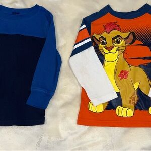 Disney Blue and Orange Lion Long Sleeve Tees 2T Boys